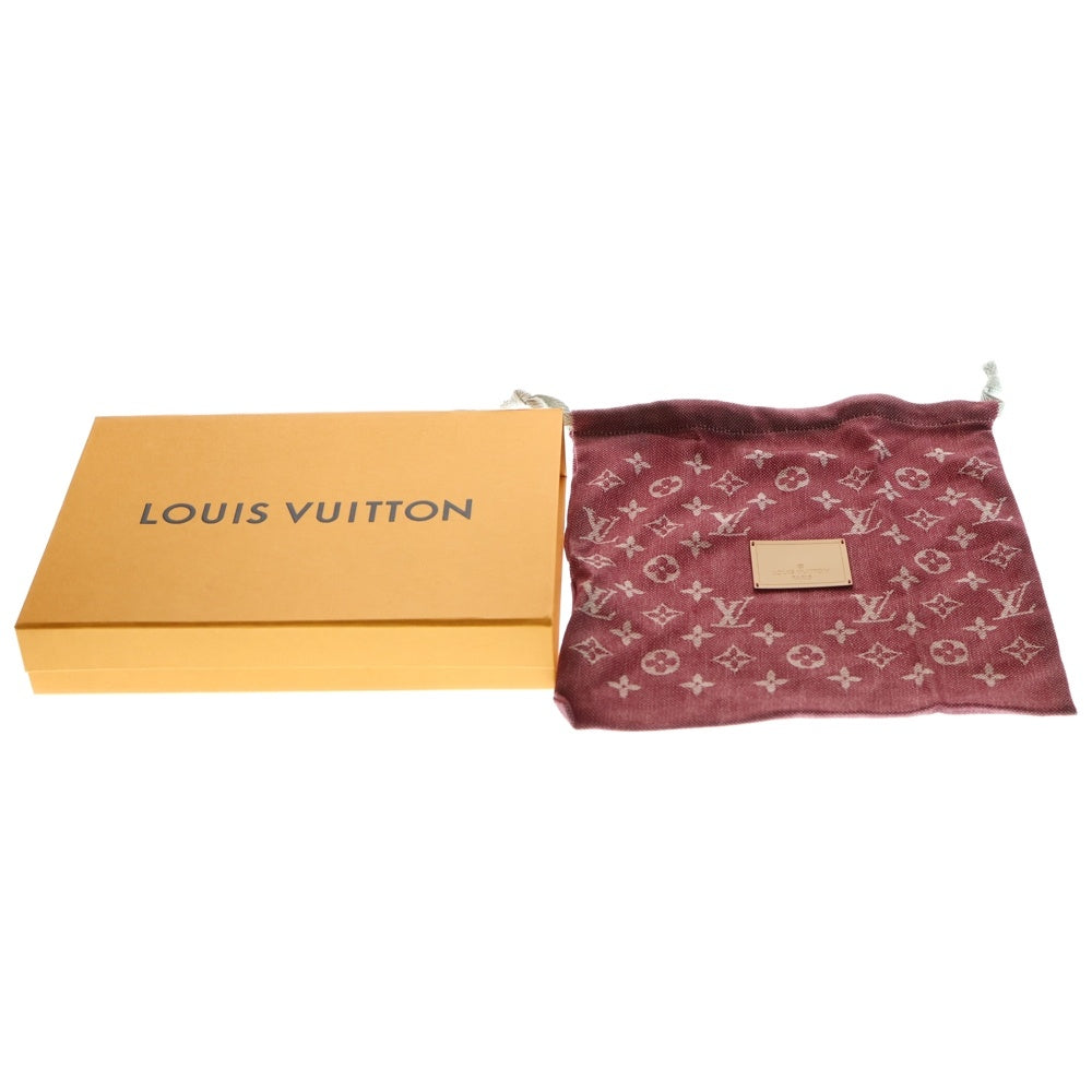 LOUIS VUITTON(ルイヴィトン) モノグラム トロンプルイユ プティットマル ストール マフラー カシミヤ シルク レッド R98142