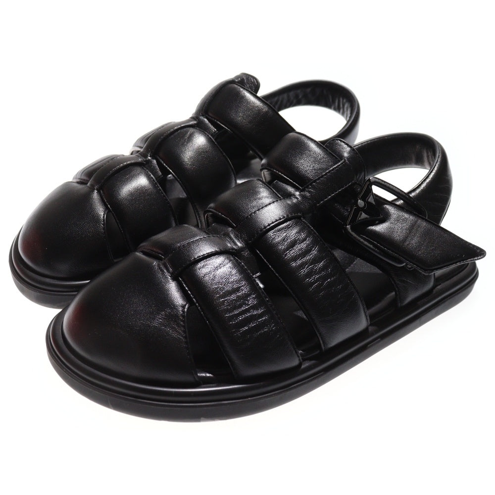 LOUIS VUITTON(ルイヴィトン) LV ヴェニス ライン モノグラムフラワー バックル レザー フラット サンダル シューズ ブラック 1ACVTR