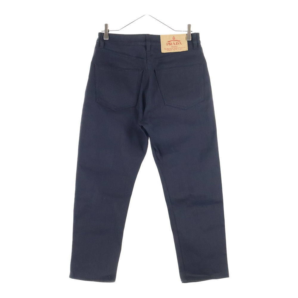 PRADA(プラダ) トライアングルロゴプレート ロゴパッチ付ボタンフライスキニーデニムパンツ ブラック GFP497