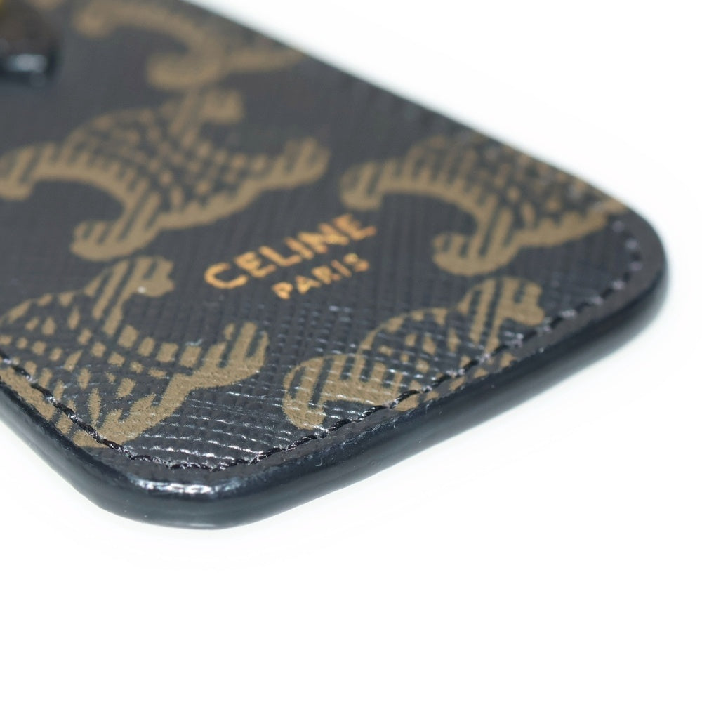 CELINE(セリーヌ) トリオンフ キーホルダー バッグチャーム キーリング ブラウン PVC ゴールド金具