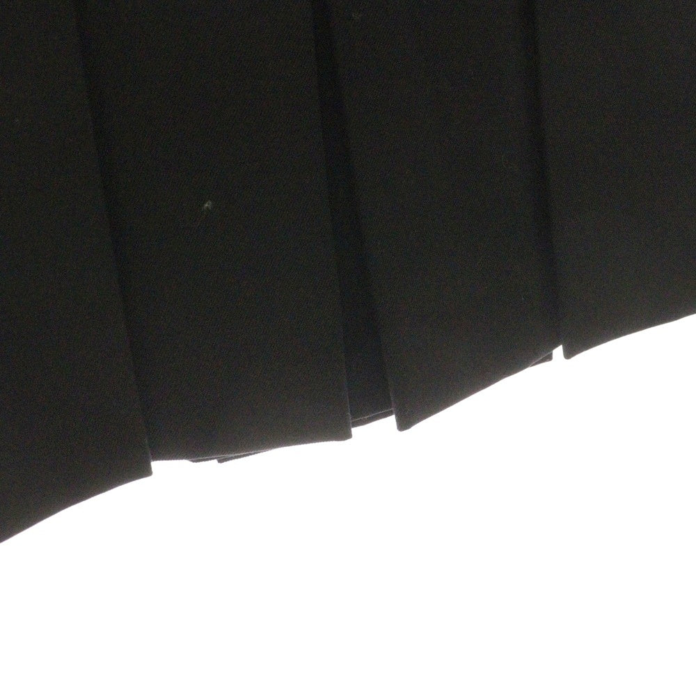 CELINE(セリーヌ) エディ期 チェーン 馬車チャーム ウール タック プリーツ ミニスカート ゴールド金具 ブラック レディース 2J231445K