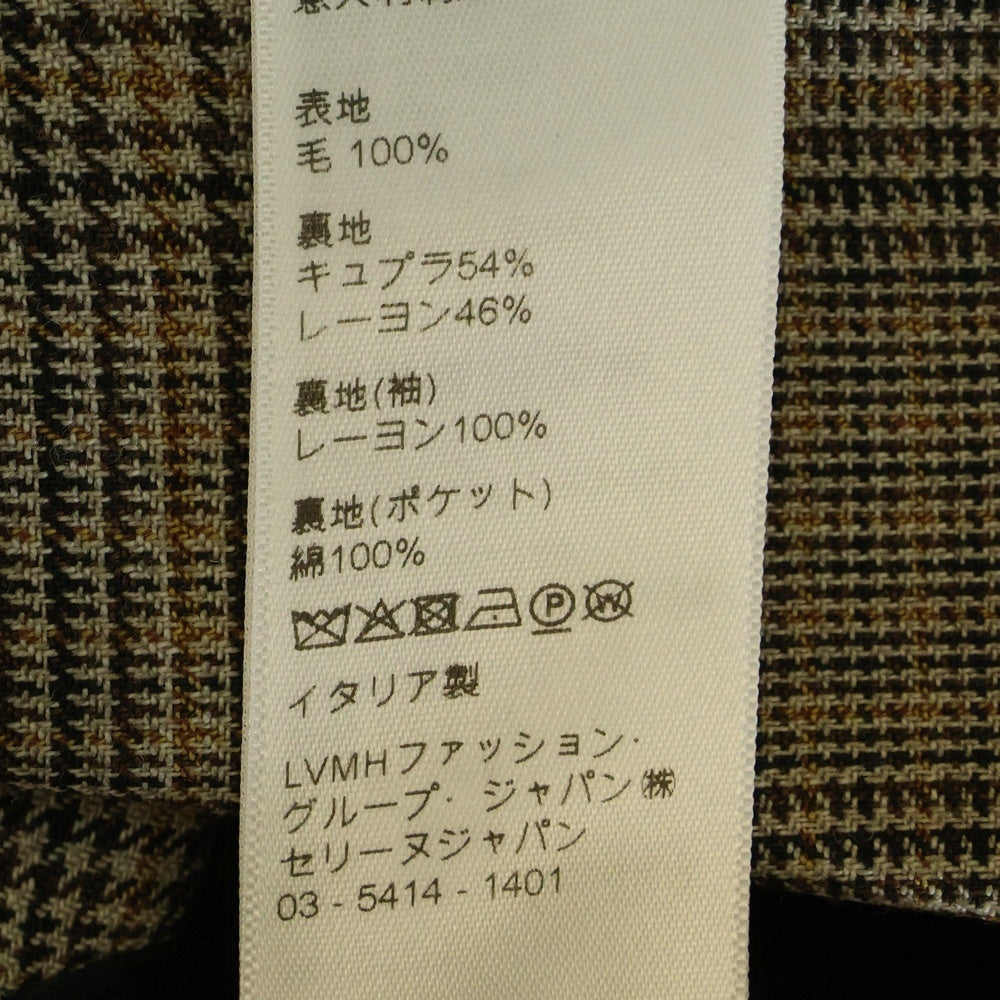 CELINE(セリーヌ) チェック総柄 ダブルブレスト テーラードジャケット ベージュ 2V120915H