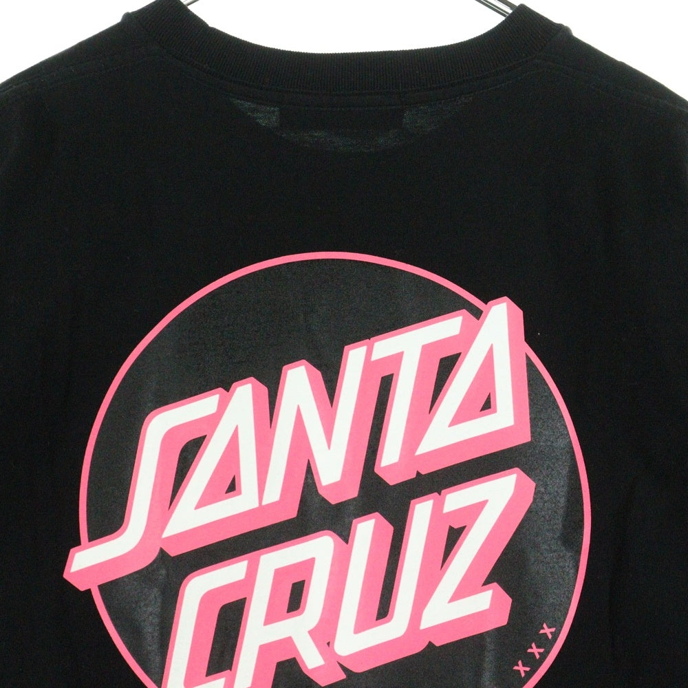 GOD SELECTION XXX(ゴッドセレクショントリプルエックス) ×SANTA CRUZ サンタクルーズ ボックスロゴプリント クルーネック 半袖Tシャツ カットソー ブラック