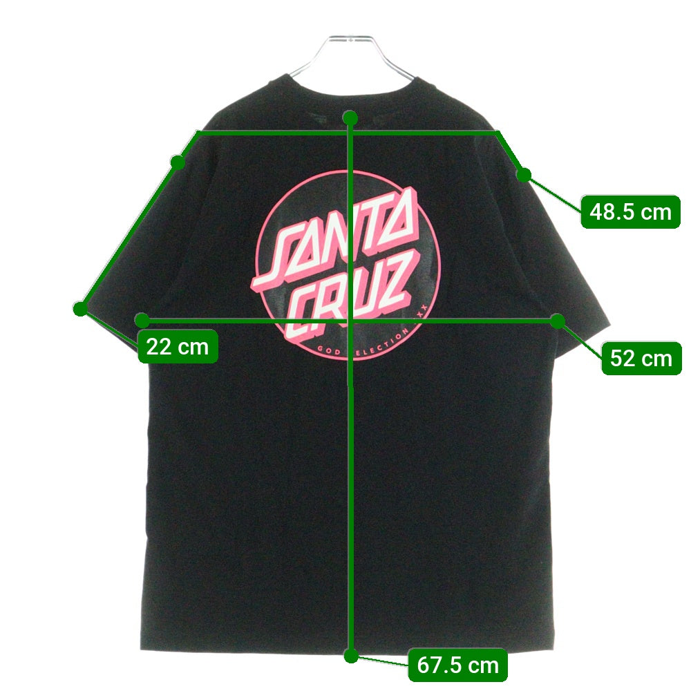 GOD SELECTION XXX(ゴッドセレクショントリプルエックス) ×SANTA CRUZ サンタクルーズ ボックスロゴプリント クルーネック 半袖Tシャツ カットソー ブラック