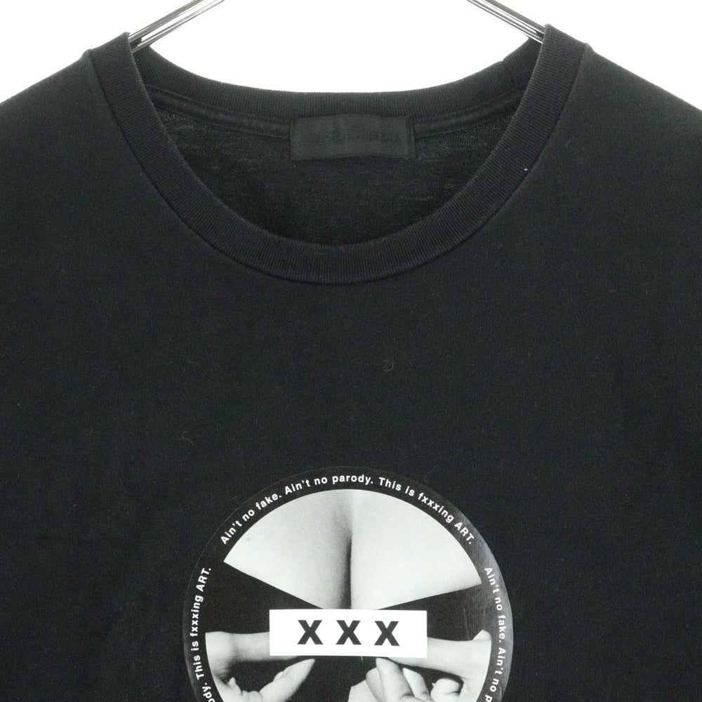 GOD SELECTION XXX(ゴッドセレクショントリプルエックス) フォト ロゴプリント クルーネック 半袖Tシャツ カットソー ブラック GX-A20-ST-02