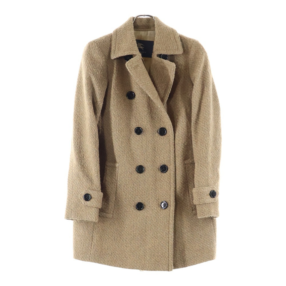 BURBERRY LONDON(バーバリーロンドン) ウールツイード ダブルブレスト ジップアップ トレンチ コート ブラウン レディース B1B28-877-50