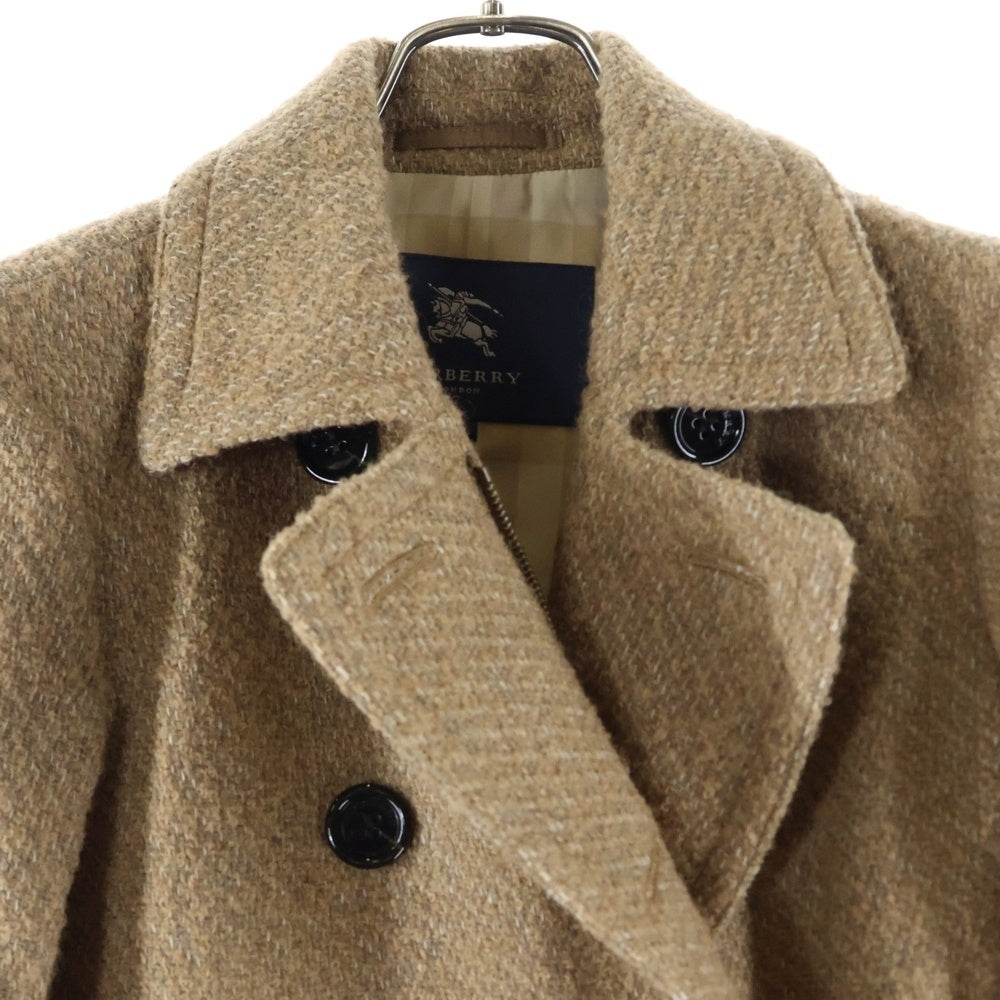 BURBERRY LONDON(バーバリーロンドン) ウールツイード ダブルブレスト ジップアップ トレンチ コート ブラウン レディース B1B28-877-50