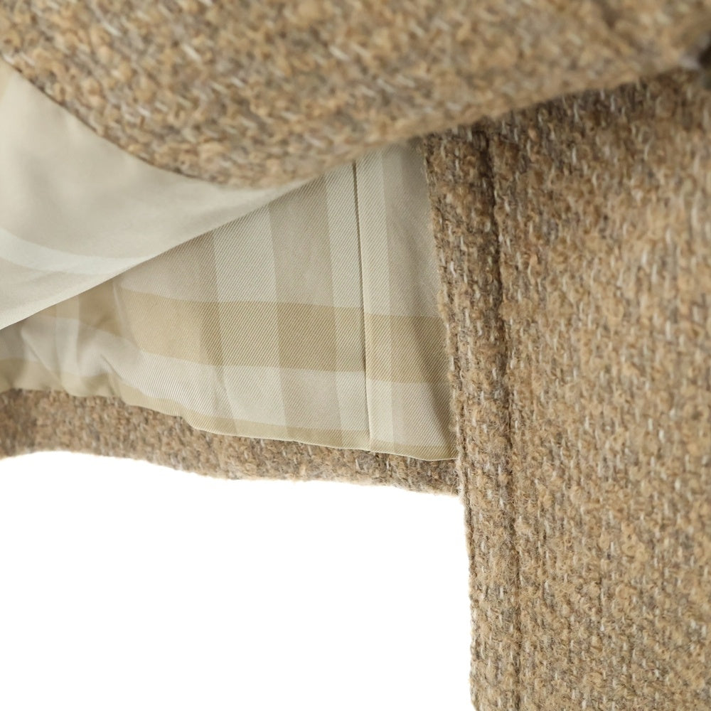 BURBERRY LONDON(バーバリーロンドン) ウールツイード ダブルブレスト ジップアップ トレンチ コート ブラウン レディース B1B28-877-50