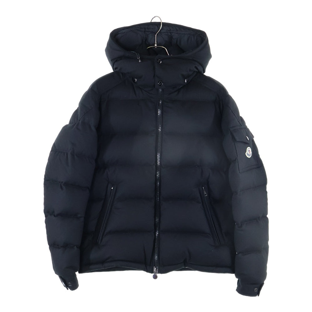 MONCLER(モンクレール) 23AW MONTGENEVRE モンジュネーブル ワッペンロゴ ウール フーデッド ジップアップ ダウンジャケット ブラック I20911A53700 54272