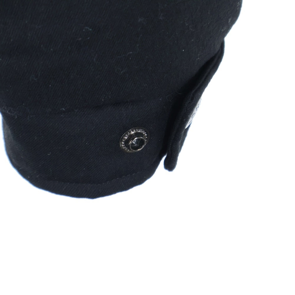 MONCLER(モンクレール) 23AW MONTGENEVRE モンジュネーブル ワッペンロゴ ウール フーデッド ジップアップ ダウンジャケット ブラック I20911A53700 54272