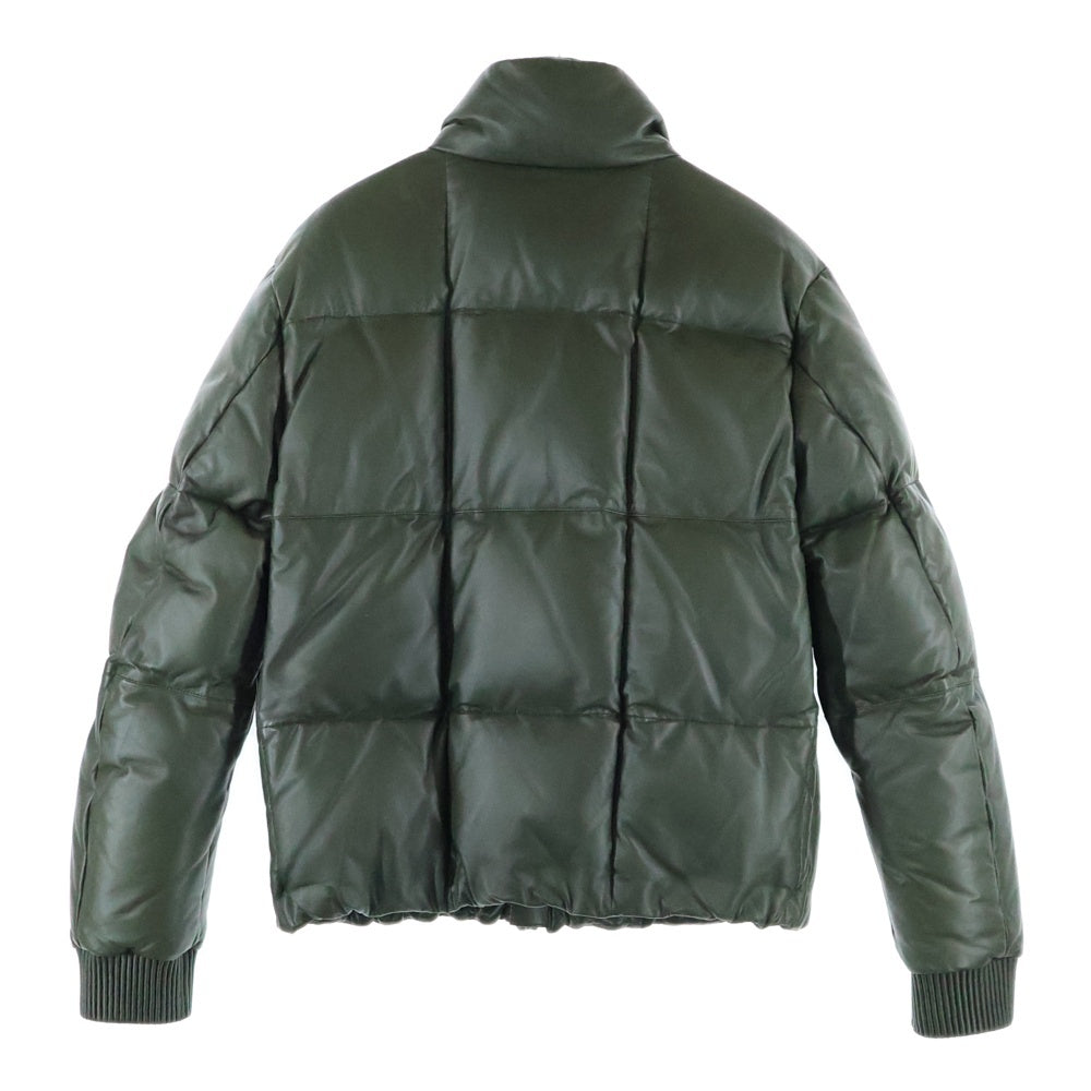 LOUIS VUITTON(ルイヴィトン) 14AW ラムスキン レザー ジップアップ ダウンジャケット カーキ RM142M H6LO6EKL6