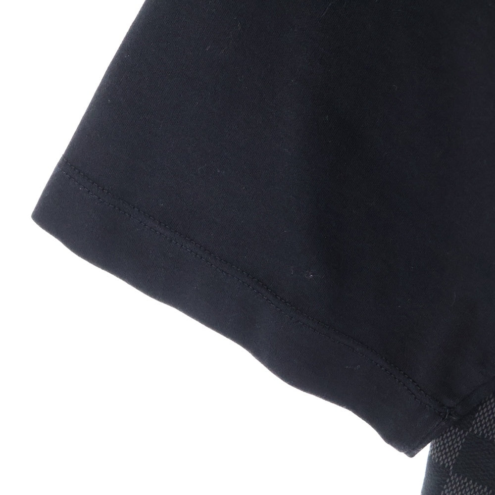 LOUIS VUITTON(ルイヴィトン) 09AW ダミエ柄 ラグランスリーブ クルーネック 半袖Tシャツ カットソー ブラック/チャコール RM092D MNJR61JE1