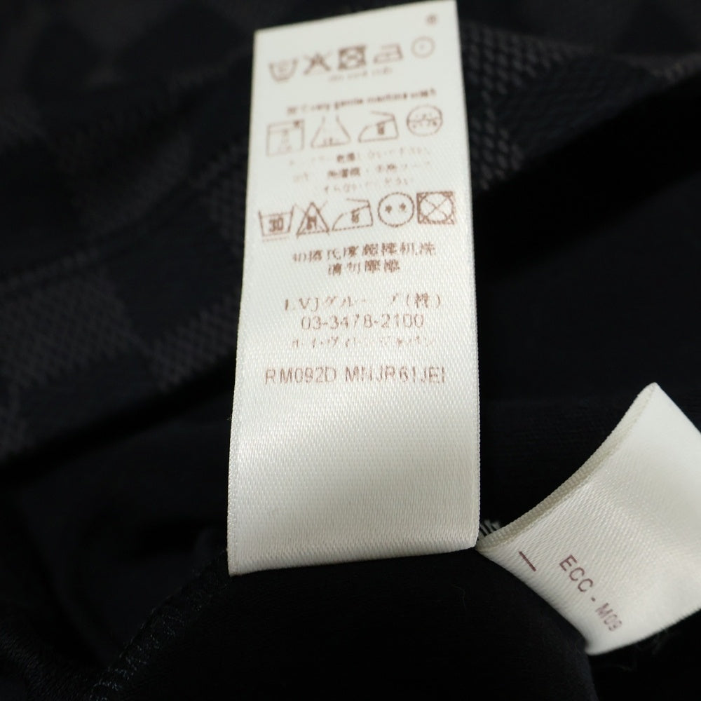LOUIS VUITTON(ルイヴィトン) 09AW ダミエ柄 ラグランスリーブ クルーネック 半袖Tシャツ カットソー ブラック/チャコール RM092D MNJR61JE1