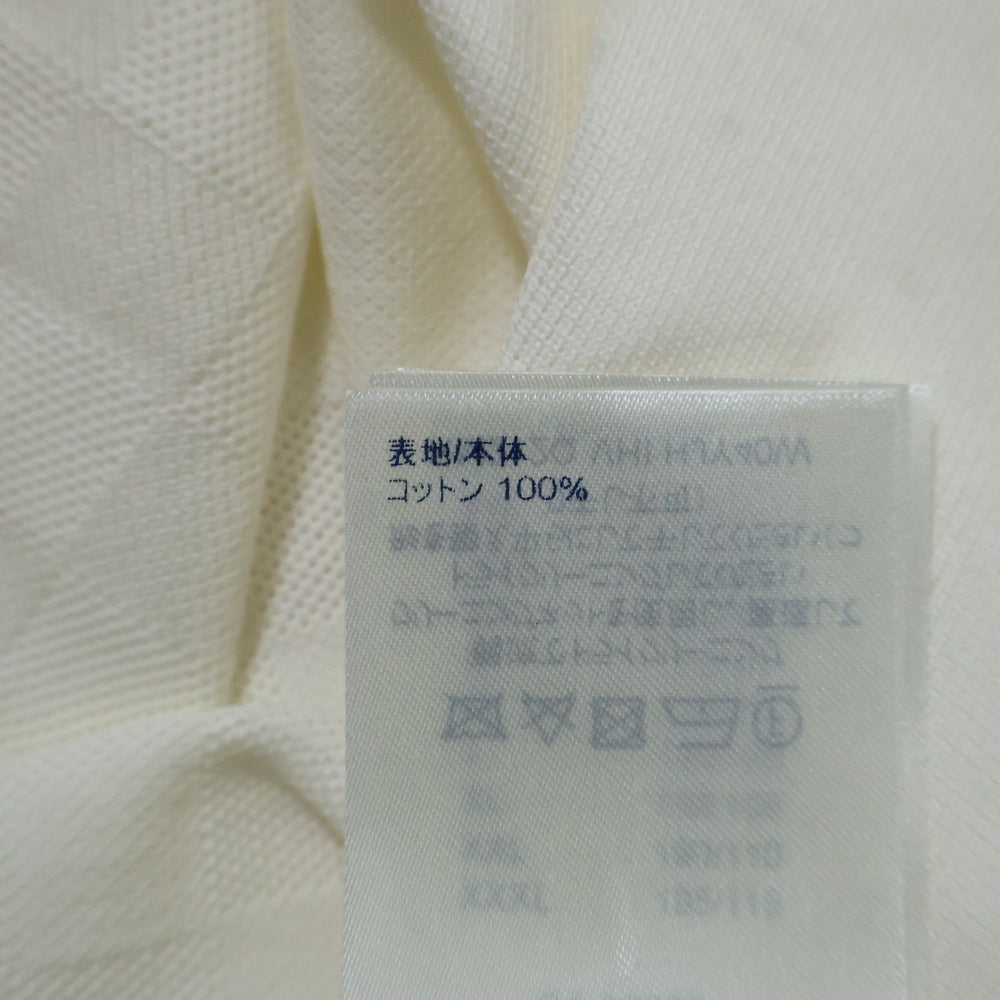 LOUIS VUITTON(ルイヴィトン) 21AW ハーフ ダミエ柄ジャガード クルーネック 半袖Tシャツ カットソー ホワイト RM212Q VHI HJY40W