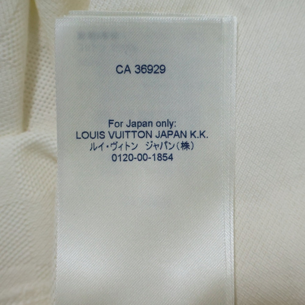 LOUIS VUITTON(ルイヴィトン) 21AW ハーフ ダミエ柄ジャガード クルーネック 半袖Tシャツ カットソー ホワイト RM212Q VHI HJY40W