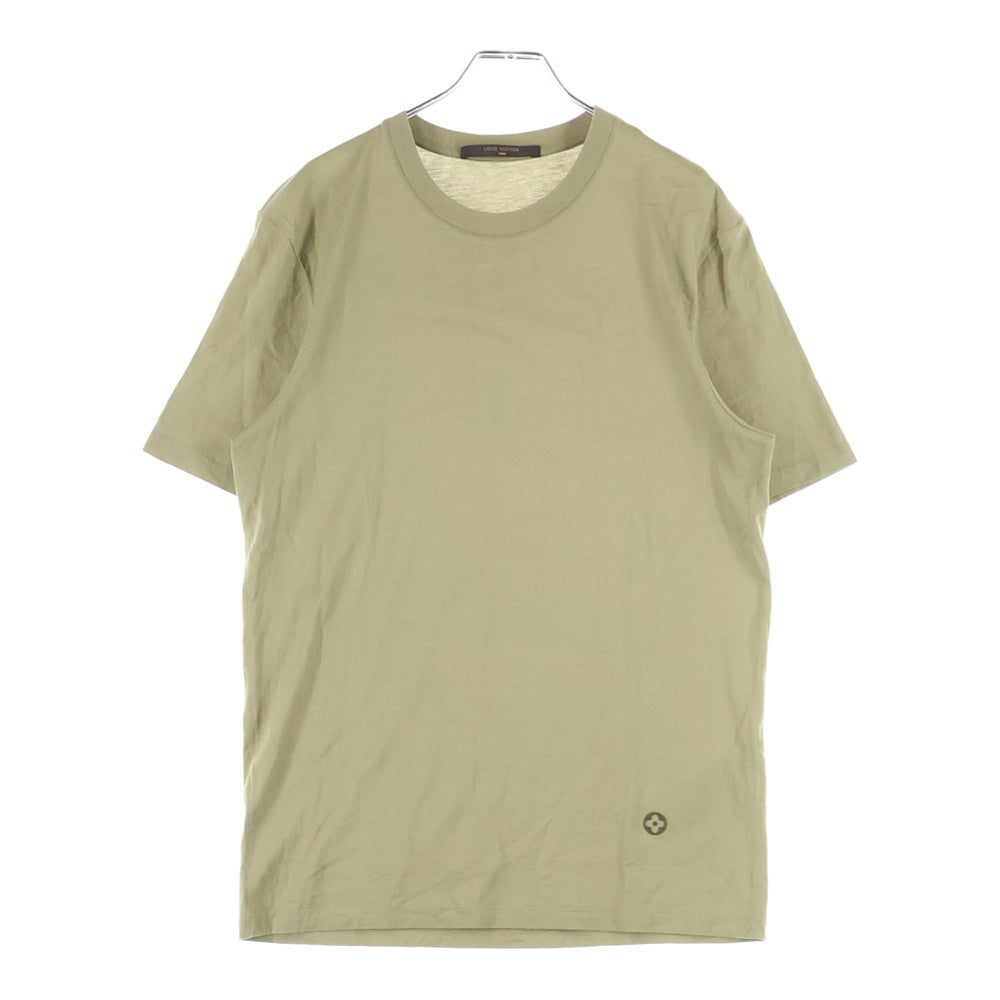 LOUIS VUITTON(ルイヴィトン) 12SS バックロゴ フロッキープリント クルーネック 半袖Tシャツ カットソー カーキ RM121M H1JR02JEZ