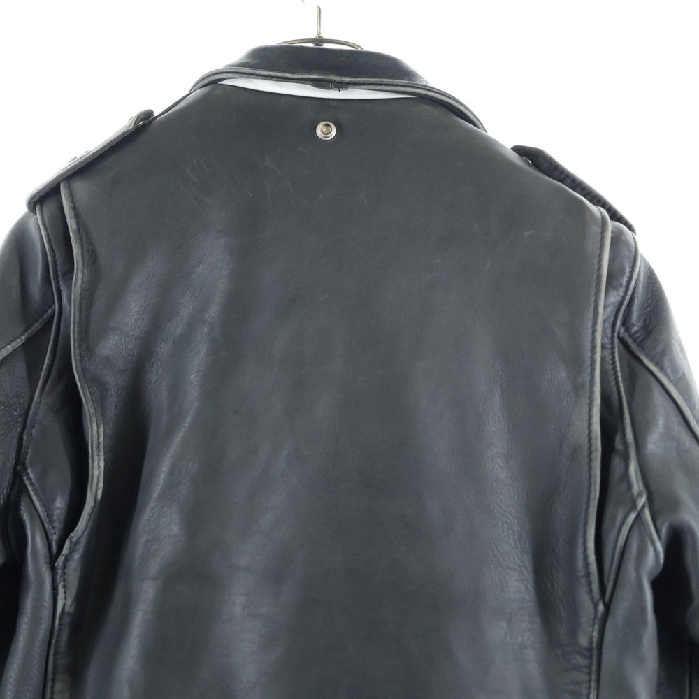 SCHOTT(ショット) UNITED ARROWS 別注 USA製 ワンスター ウォッシュ加工 レザー ダブルライダースジャケット ブラック 7082