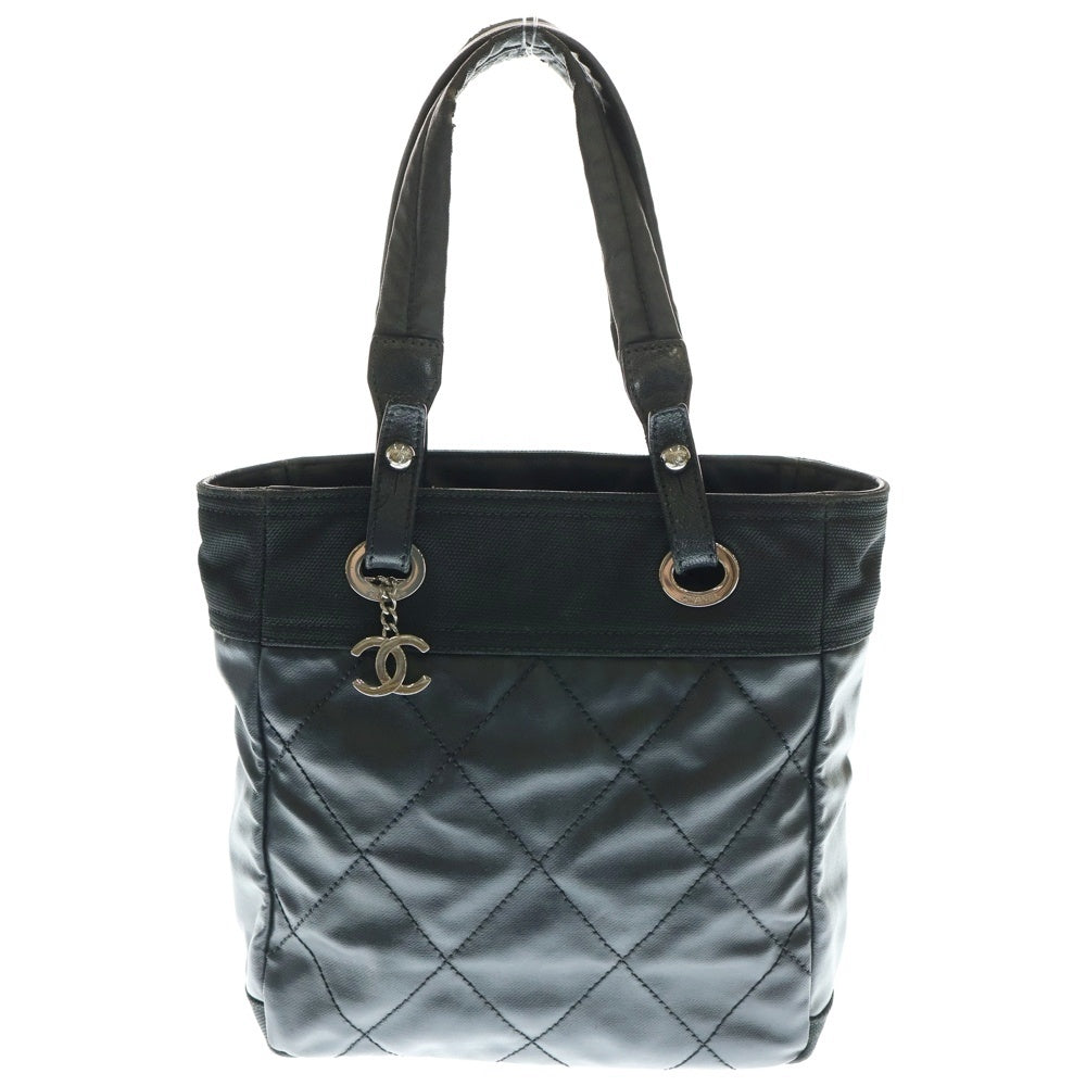 CHANEL(シャネル) パリビアリッツPM ココマーク トートバック ハンドバッグ ブラック レザー A34208 シルバー金具