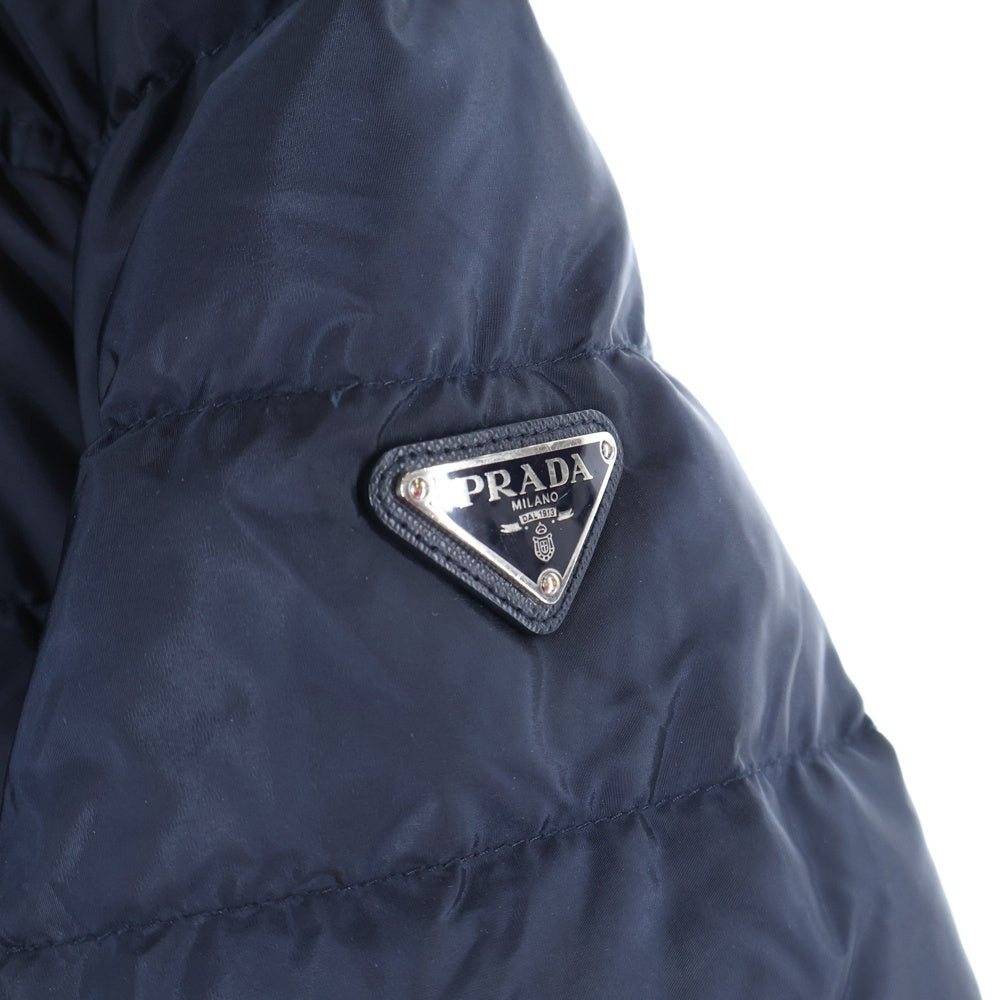 PRADA(プラダ) 18AW トライアングルロゴプレート ナイロン ジップアップ ダウンジャケット ネイビー SGH049