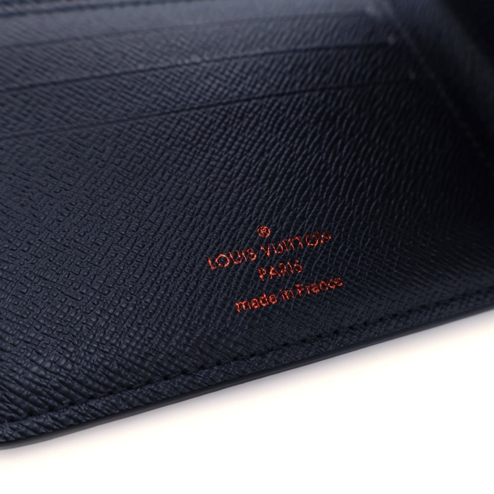 LOUIS VUITTON(ルイヴィトン) アップサイドダウン ポルトフォイユ ミュルティプル カードケース コンパクトウォレット 財布 名刺入れ ネイビー レザー M62891