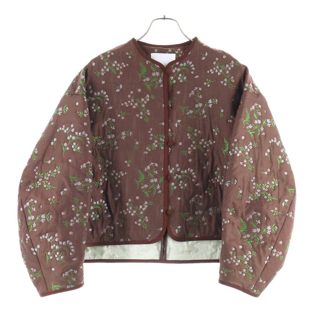 Mame Kurogouchi(マメ クロゴウチ) 20AW フラワージャガードジャケット ブラウン MM20FW-JK036