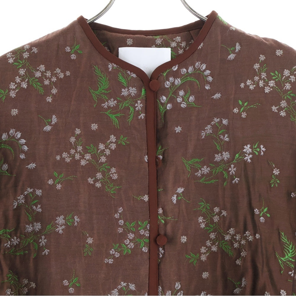 Mame Kurogouchi(マメ クロゴウチ) 20AW フラワージャガードジャケット ブラウン MM20FW-JK036