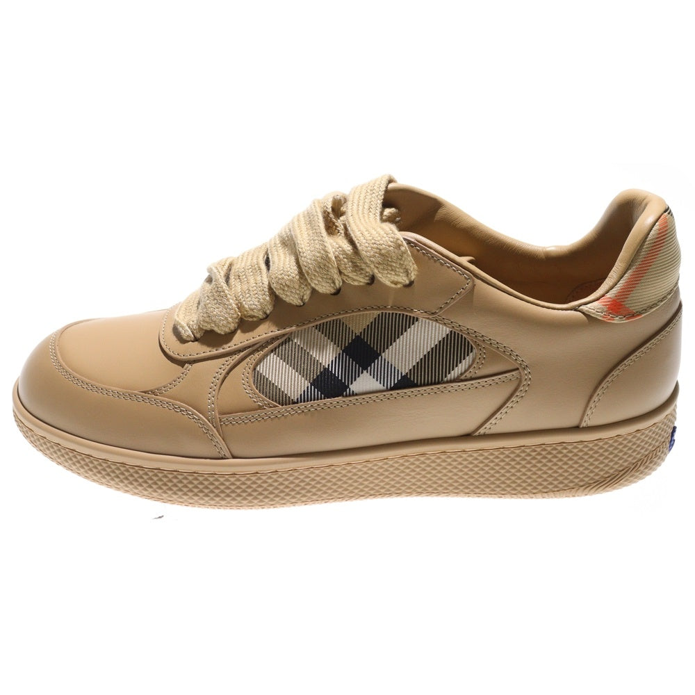 BURBERRY(バーバリー) レザー&チェック テラスローカットスニーカー ベージュ