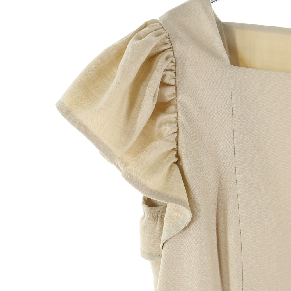 FOXEY(フォクシー) ギリシア ドレス ギャザースリーブ スクエアネック ミディアム フレア ワンピース ベージュ レディース 42737-NS000615T