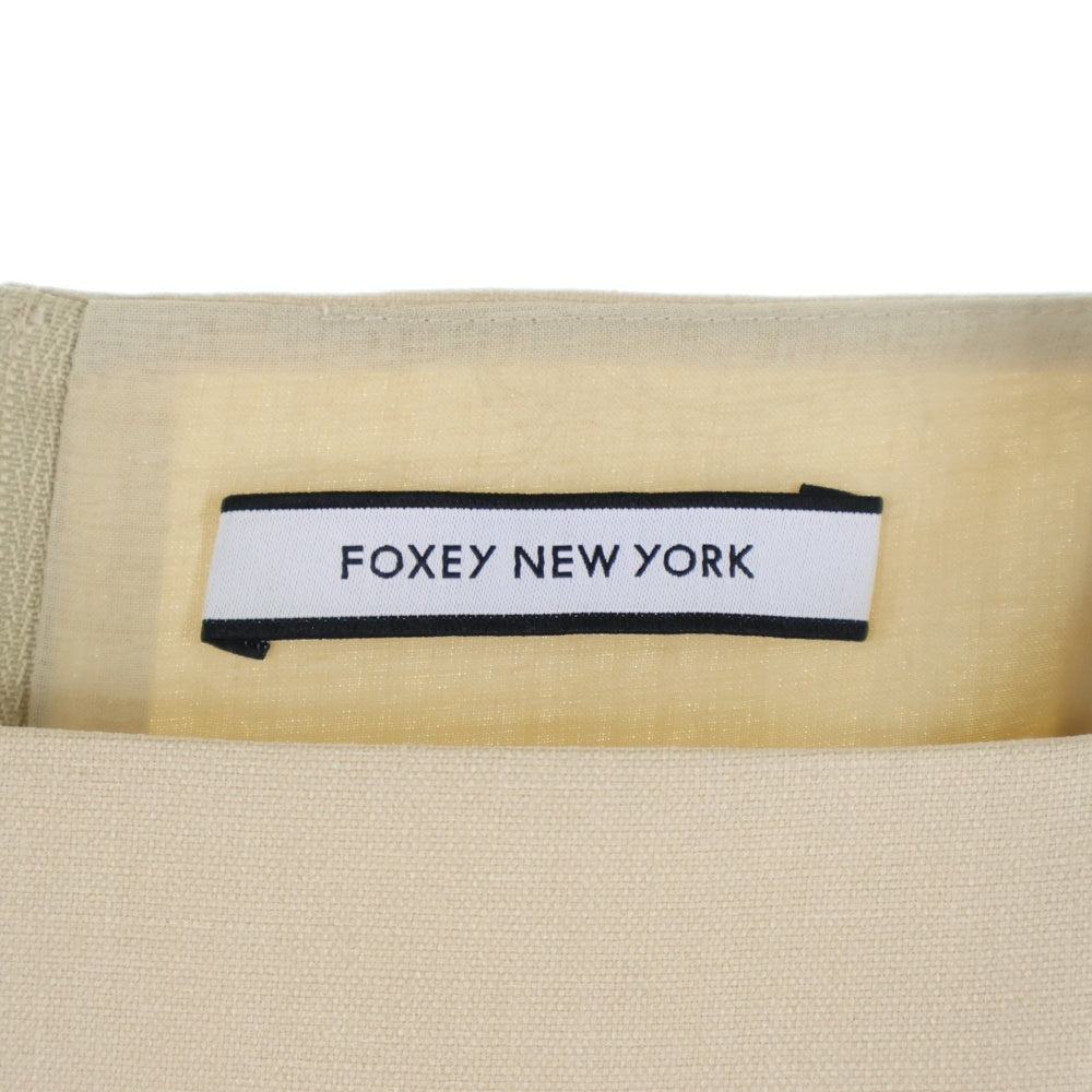 FOXEY(フォクシー) ギリシア ドレス ギャザースリーブ スクエアネック ミディアム フレア ワンピース ベージュ レディース 42737-NS000615T