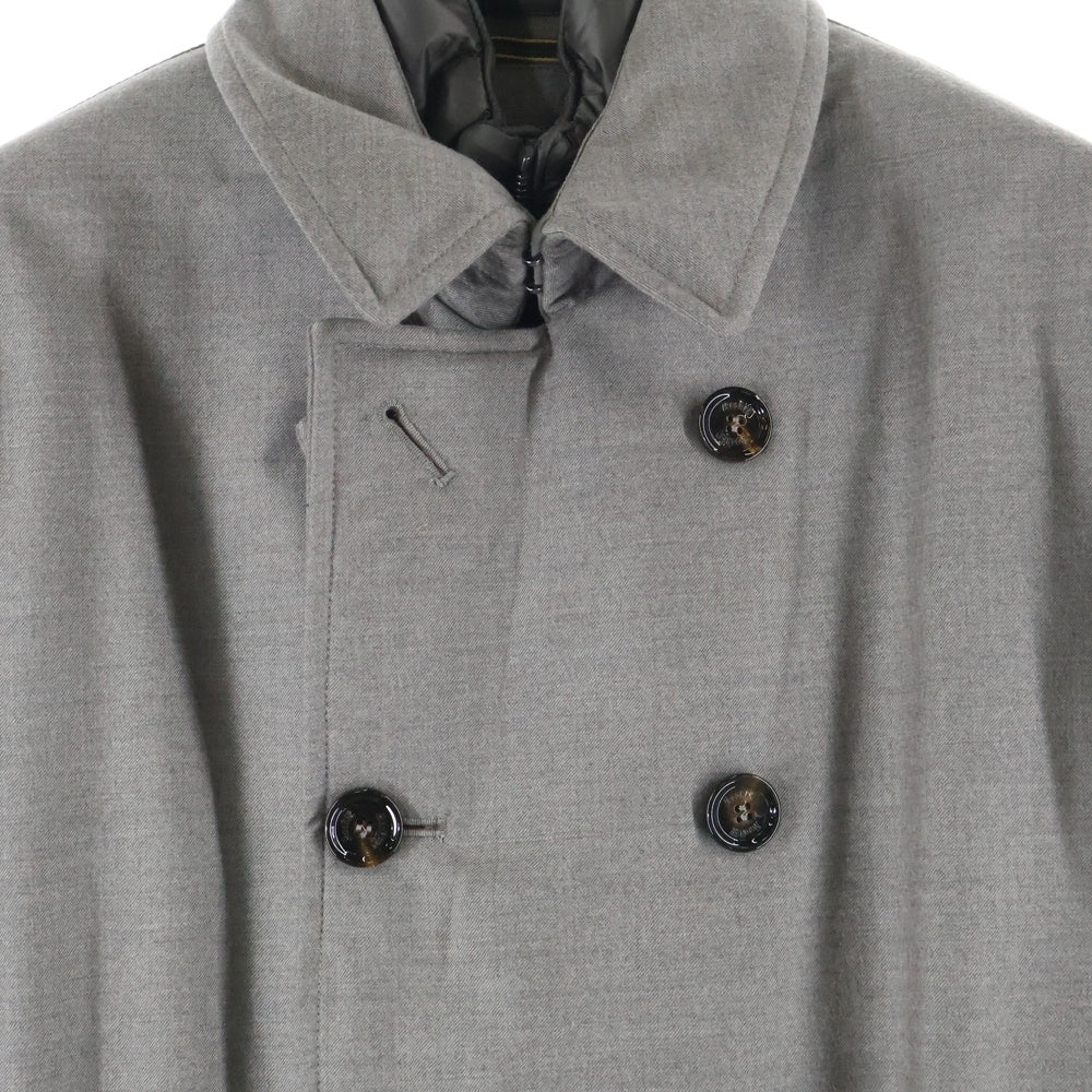 MOORER(ムーレー) MINOSSE-LL ミノッセ デタッチャブル スタンドカラー ダウン ウール トレンチ コート グレー/ベージュ