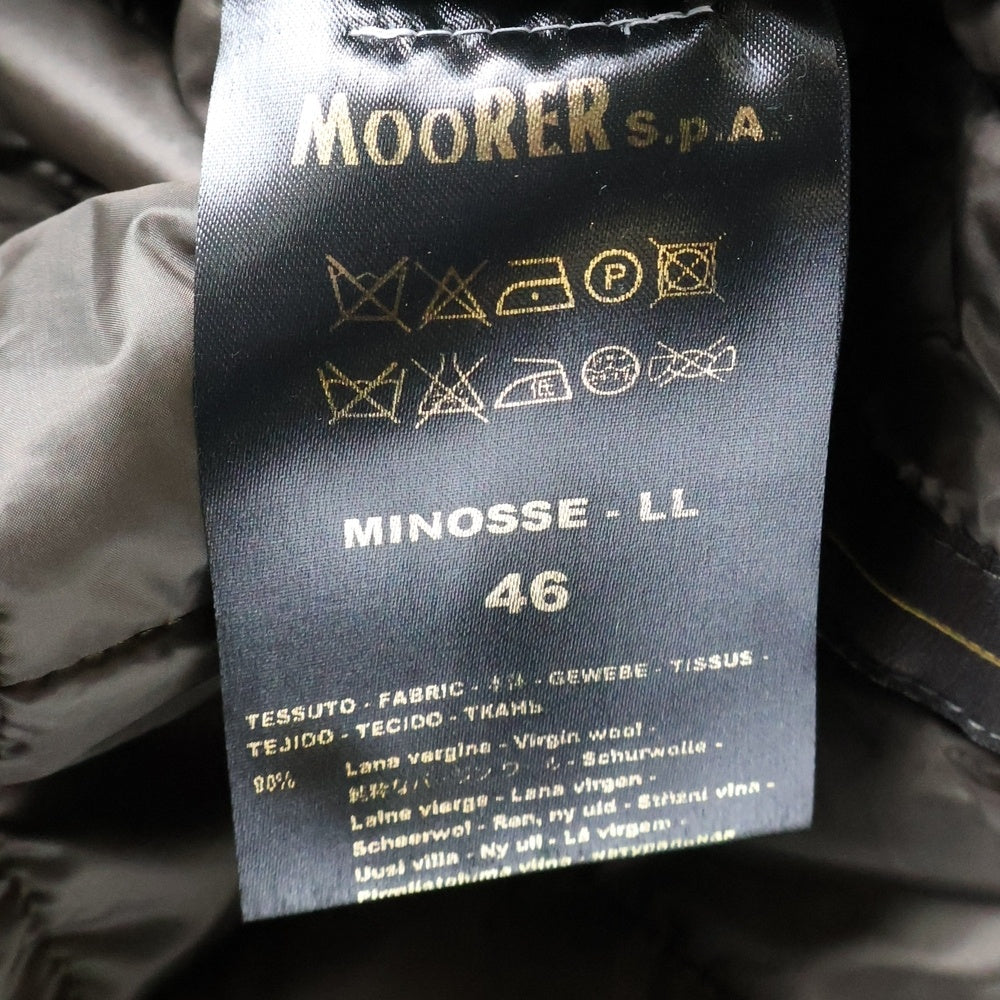 MOORER(ムーレー) MINOSSE-LL ミノッセ デタッチャブル スタンドカラー ダウン ウール トレンチ コート グレー/ベージュ