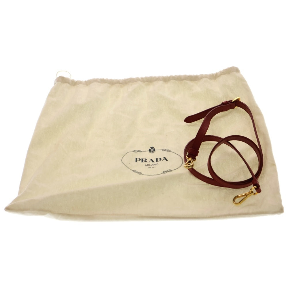 PRADA(プラダ) サフィアーノ 2WAYハンドバッグ ショルダーバッグ レッド レザー BN2567 ゴールド金具