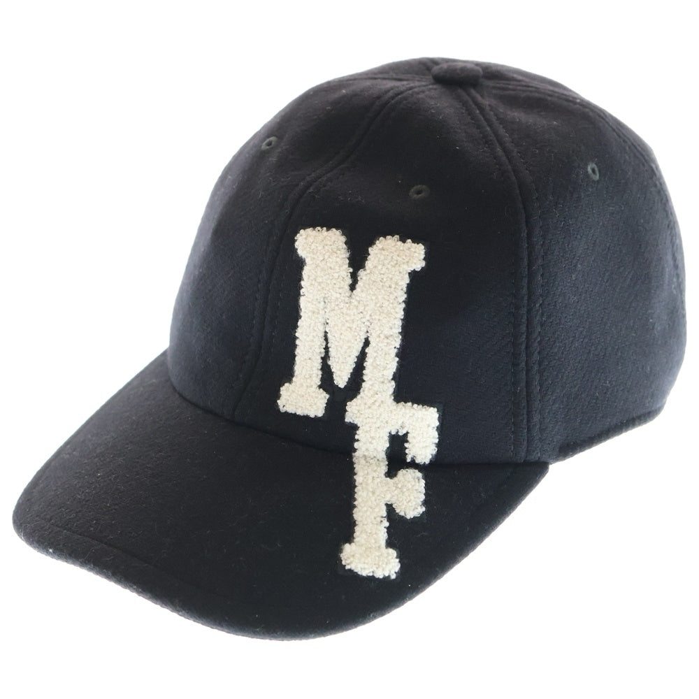 MONCLER(モンクレール) ×FRAGMENT コラボ ワッペンロゴ ナイロン混ウールベースボールキャップ 帽子 ブラック I209U3B00005 596UA