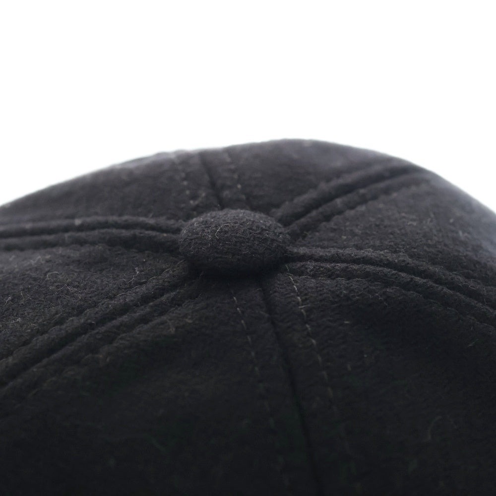 MONCLER(モンクレール) ×FRAGMENT コラボ ワッペンロゴ ナイロン混ウールベースボールキャップ 帽子 ブラック I209U3B00005 596UA