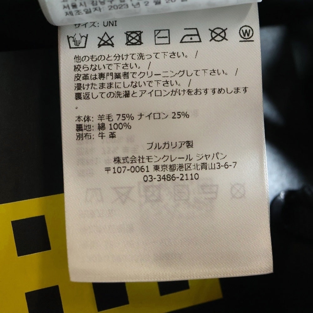 MONCLER(モンクレール) ×FRAGMENT コラボ ワッペンロゴ ナイロン混ウールベースボールキャップ 帽子 ブラック I209U3B00005 596UA