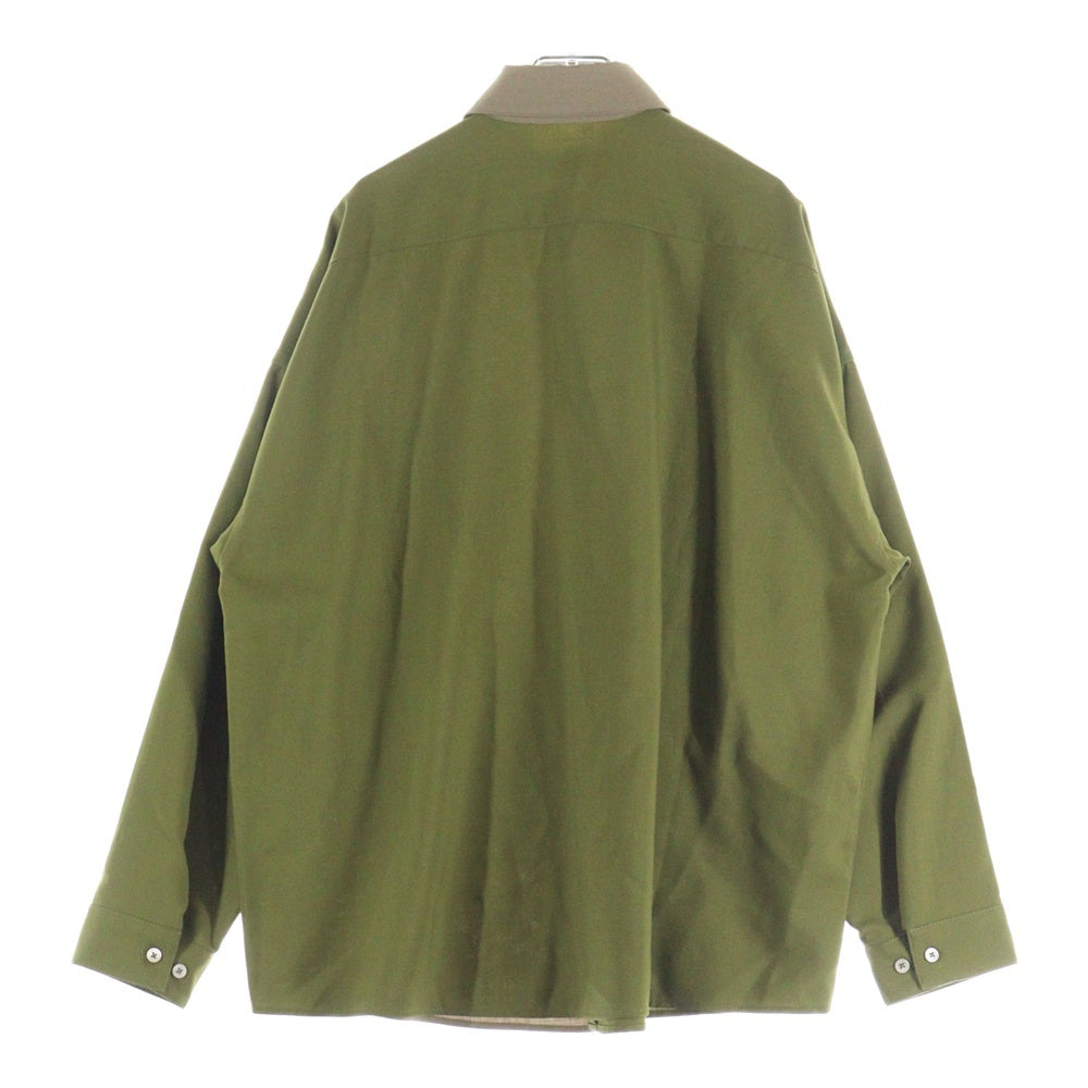 MARNI(マルニ) 22SS トロピカルウール バイカラー 長袖シャツ ベージュ/カーキ CUMU0061QU TW839