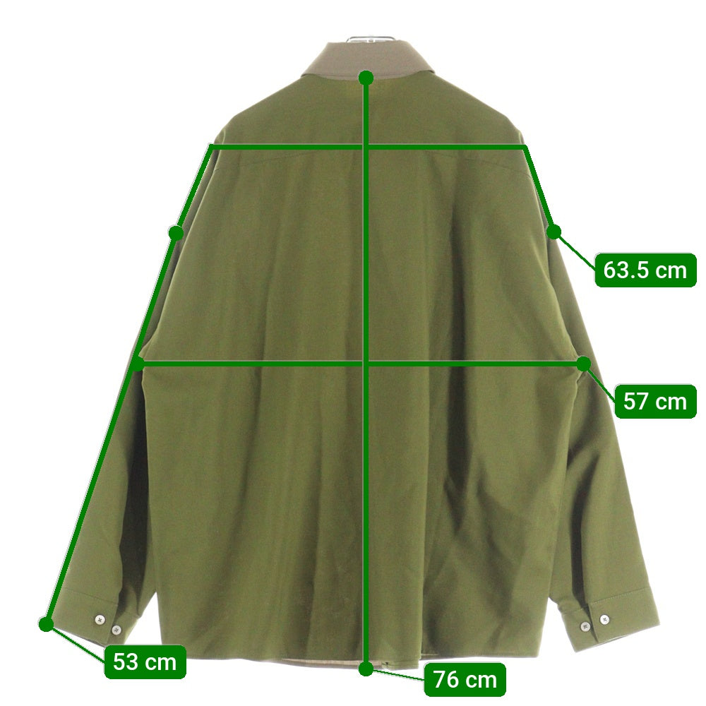 MARNI(マルニ) 22SS トロピカルウール バイカラー 長袖シャツ ベージュ/カーキ CUMU0061QU TW839