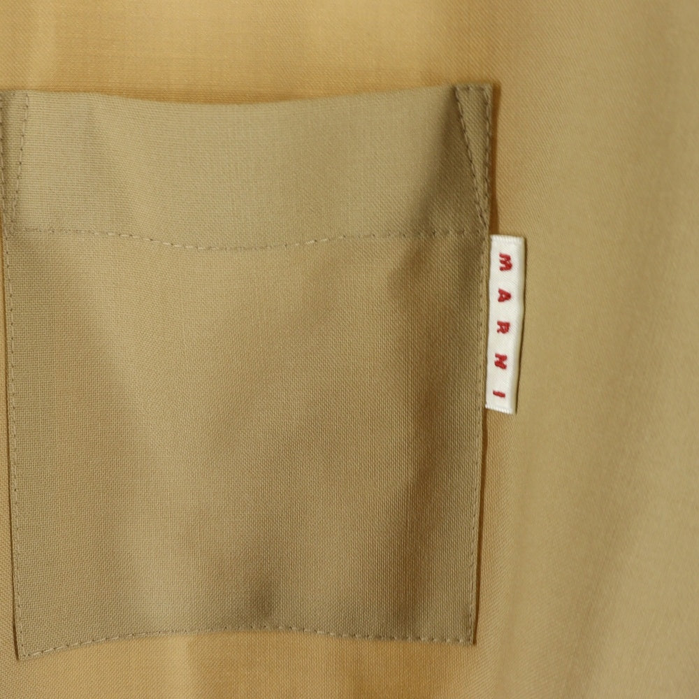 MARNI(マルニ) ロゴポケット 裏地付バイカラーウール長袖シャツ ベージュ CUMU0061QU-TW839