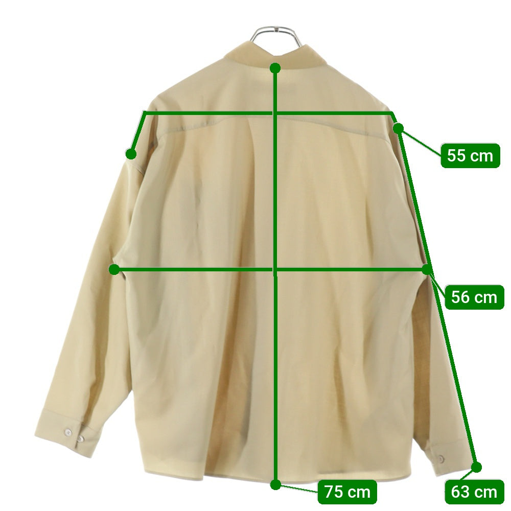 MARNI(マルニ) ロゴポケット 裏地付バイカラーウール長袖シャツ ベージュ CUMU0061QU-TW839