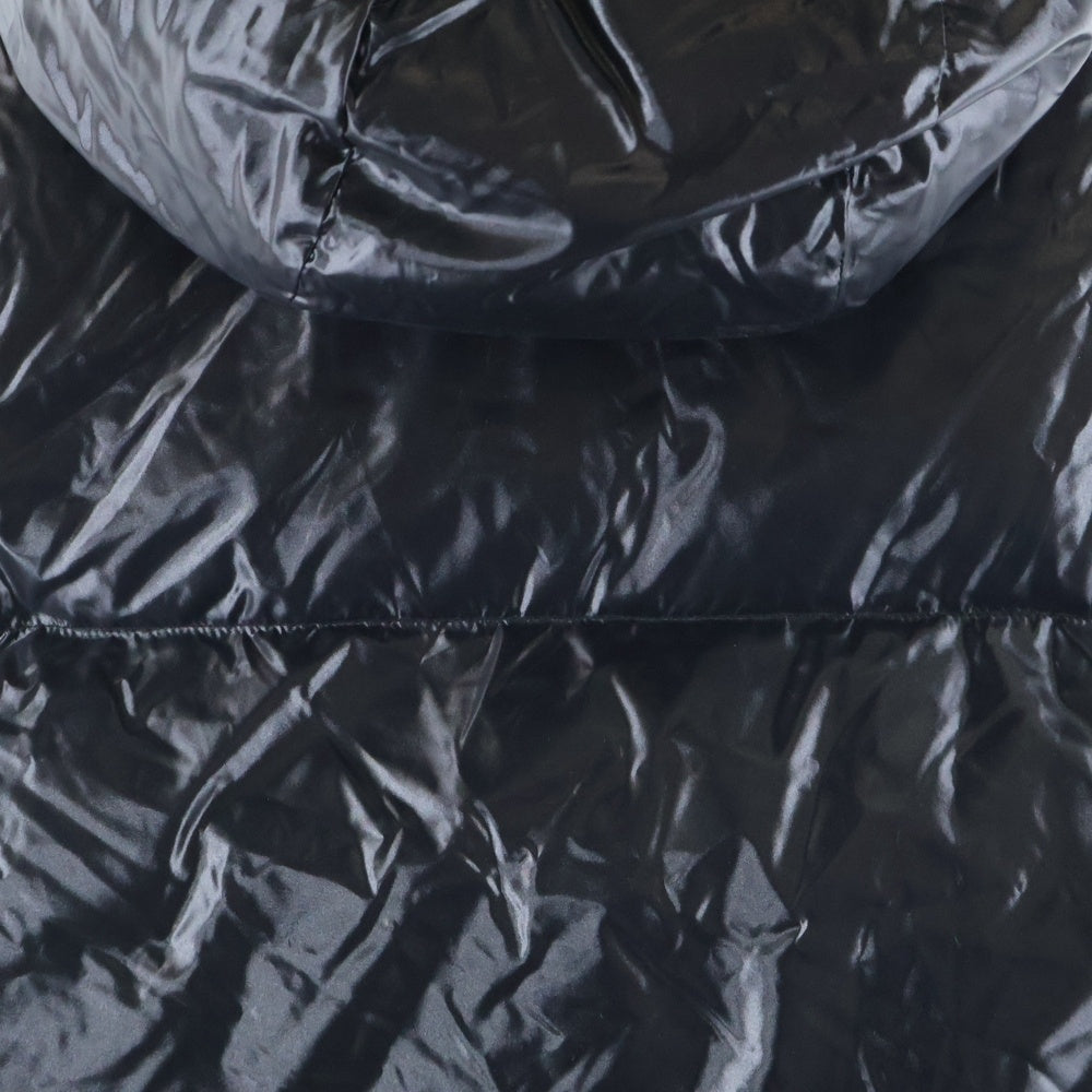 MONCLER(モンクレール) 20AW AGNEAUX アニヨ ロゴ刺繍 フーデッド ジップアップ ダウンベスト ブラック F20911A51C00 68950