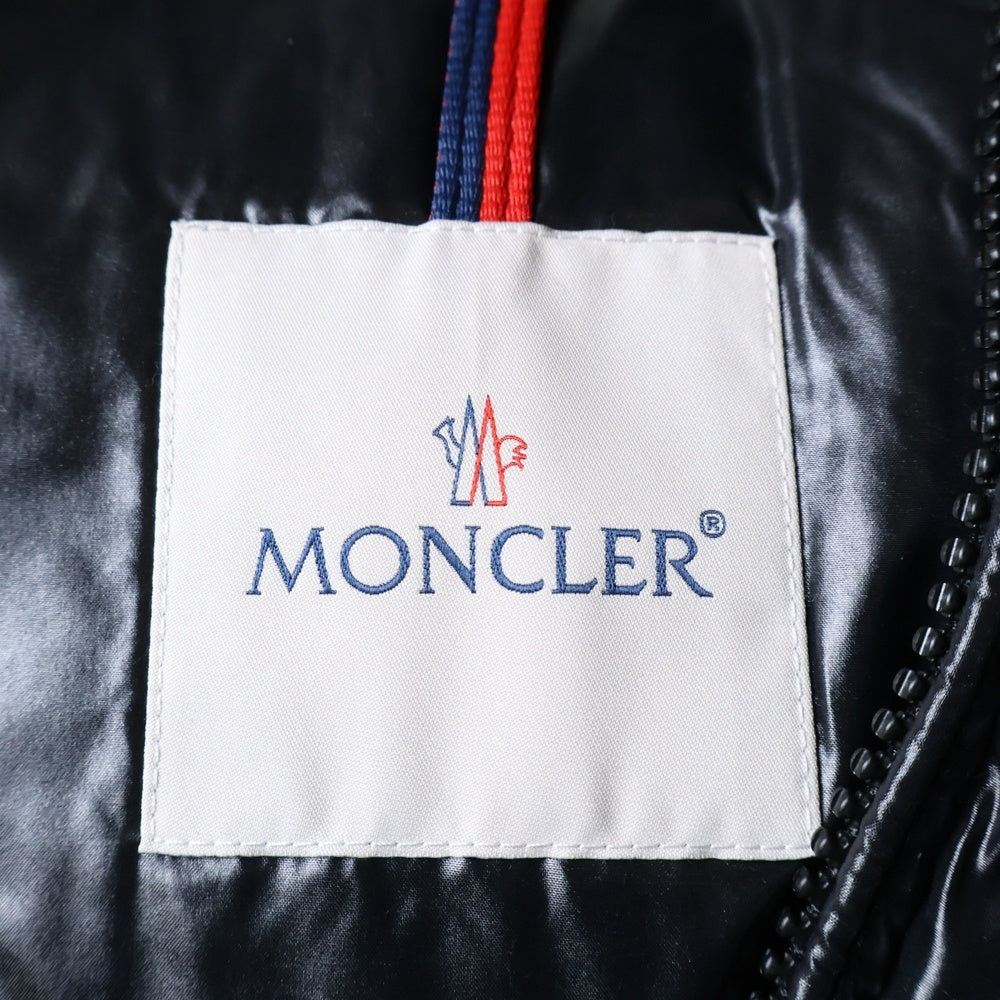 MONCLER(モンクレール) 20AW AGNEAUX アニヨ ロゴ刺繍 フーデッド ジップアップ ダウンベスト ブラック F20911A51C00 68950