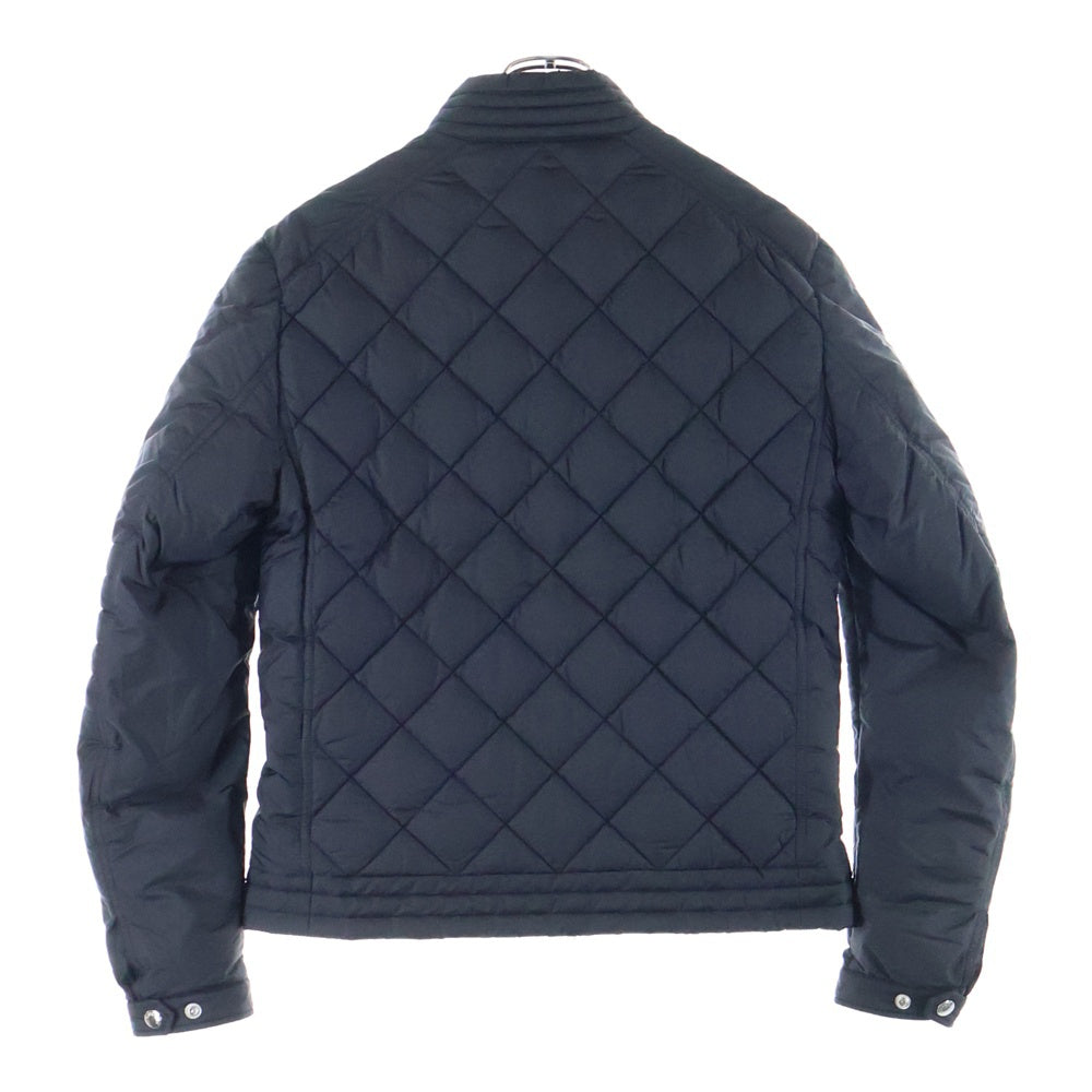 MONCLER(モンクレール) 24AW VULPIE ヴァルピー レザーワッペンロゴ キルティング ジップアップ ダウン ショート バイカージャケット ブラック J20911A00113 68352
