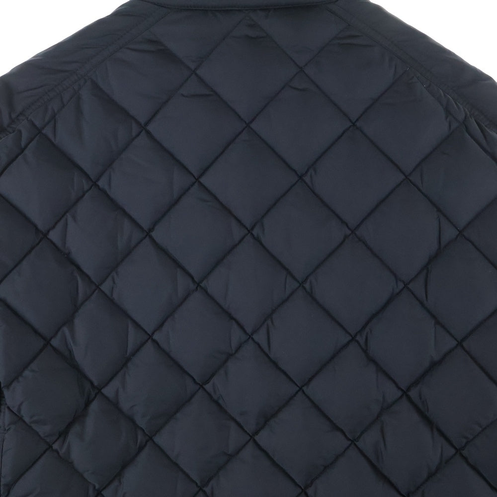 MONCLER(モンクレール) 24AW VULPIE ヴァルピー レザーワッペンロゴ キルティング ジップアップ ダウン ショート バイカージャケット ブラック J20911A00113 68352