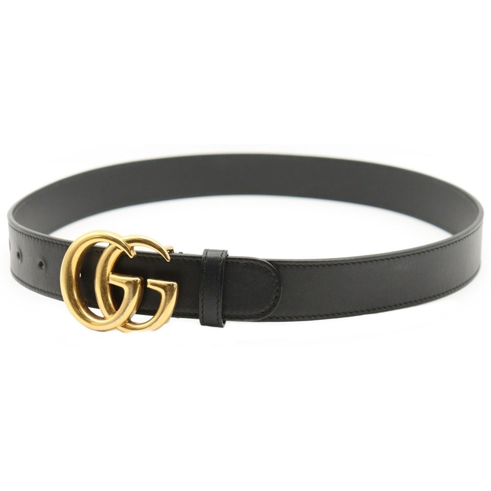 GUCCI(グッチ) GGマーモント ベルト ブラック レザー 414516 ゴールド金具