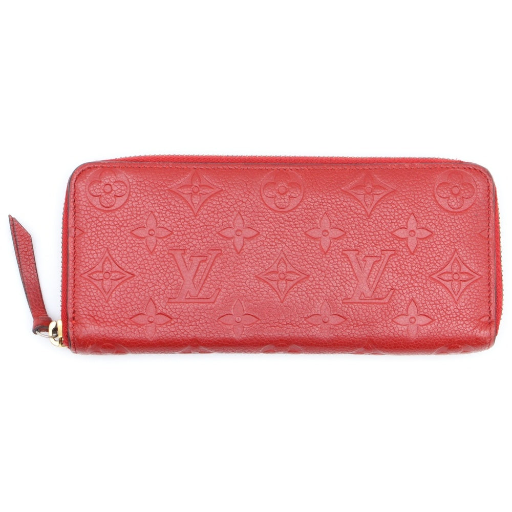 LOUIS VUITTON(ルイヴィトン) モノグラム アンプラント ポルトフォイユクレマンス フリージア ロングウォレット 長財布 カードケース レッド レザー M62535 ゴールド金具