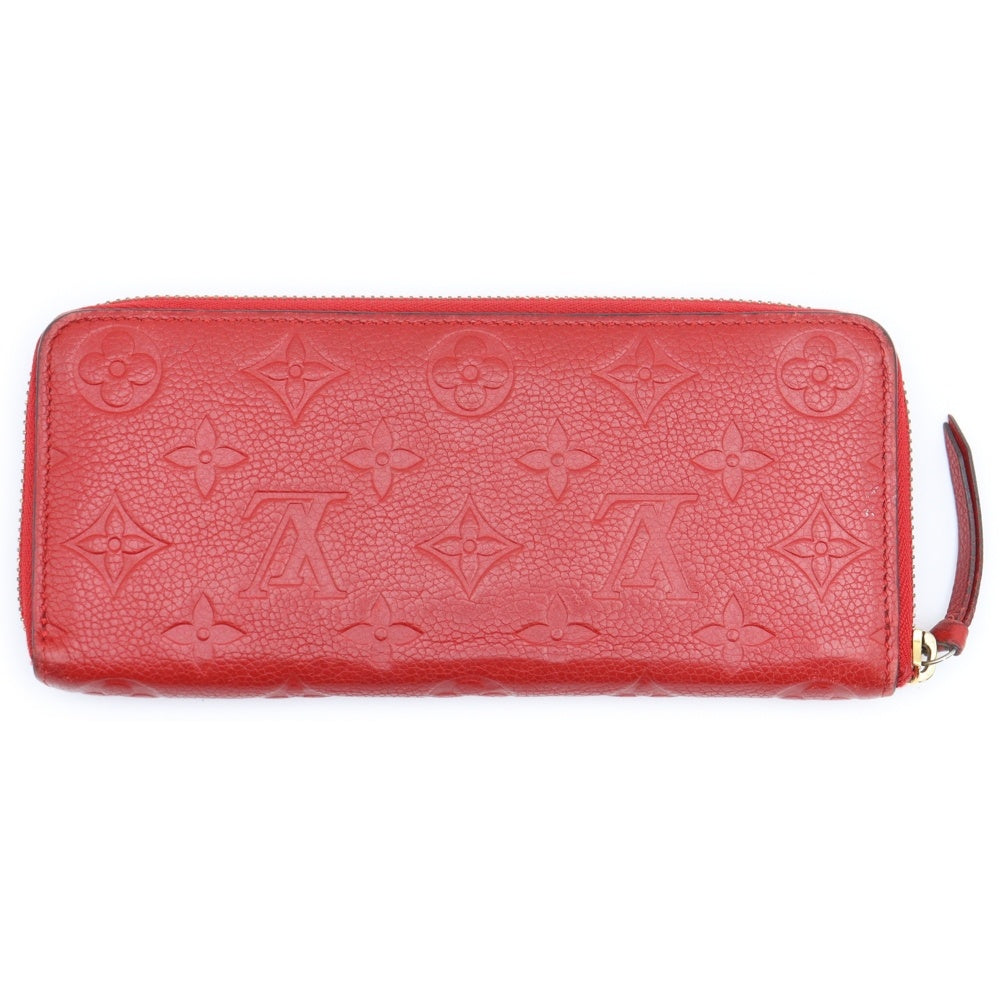 LOUIS VUITTON(ルイヴィトン) モノグラム アンプラント ポルトフォイユクレマンス フリージア ロングウォレット 長財布 カードケース レッド レザー M62535 ゴールド金具