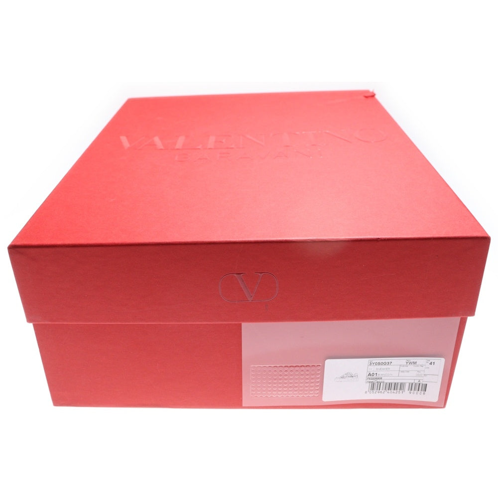 VALENTINO(ヴァレンティノ) ラバー ロックスタッズ レインボーロゴ レザー レースアップ ローカットシューズ スニーカー ブラック TV830Y2