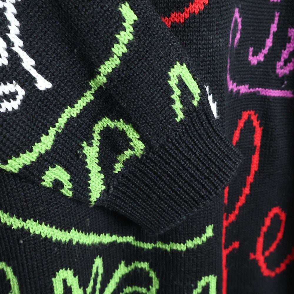 FENDI(フェンディ) 21AW ×Noel Fielding ×ノエルフィールディングコラボ グラフィック総柄プルオーバーニットセーター ブラック FZY463AH3E