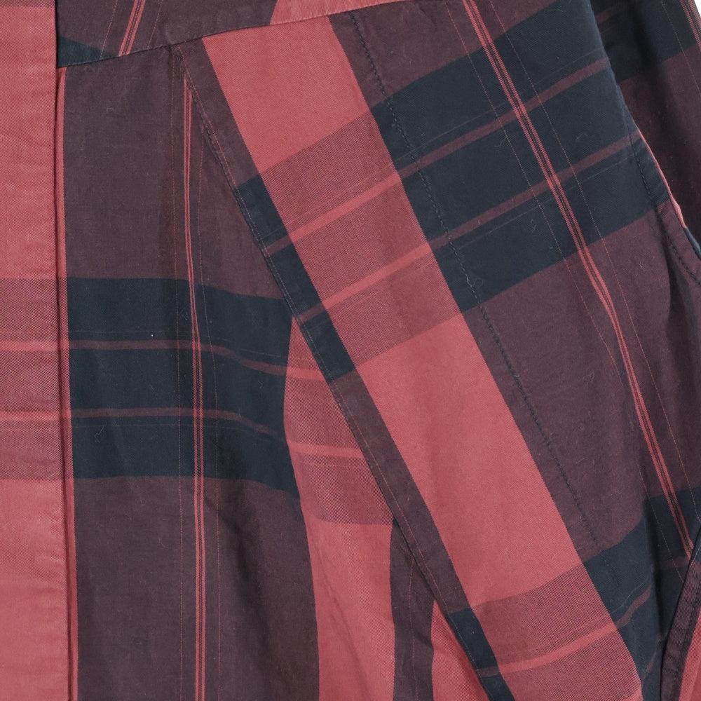 JULIUS(ユリウス) 18SS ANDOM PATTERN HARNESS SHIRT ランダムパターンハーネス付長袖チェックシャツ ブラック/レッド 617SHM1