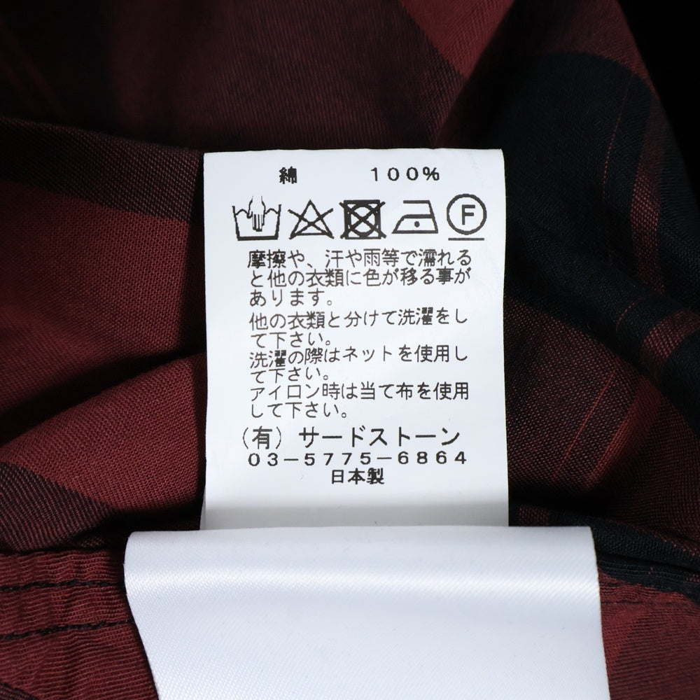 JULIUS(ユリウス) 18SS ANDOM PATTERN HARNESS SHIRT ランダムパターンハーネス付長袖チェックシャツ ブラック/レッド 617SHM1